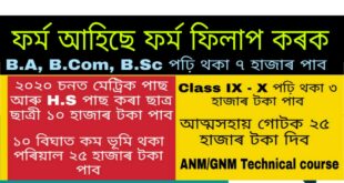 ttwd Assam SIRISH Online Application form