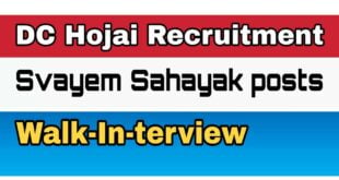 Deputy Commissioner Hojai Svayem Sahayak vacancy