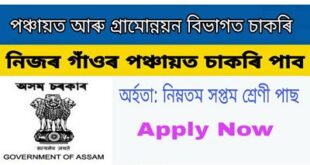 Assam PNRD MGNREGA Recruitment 2021