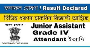 Directorate of Library Services Recruitment Assam Recruitment Result 2021