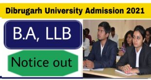 Dibrugarh University Admission 2021