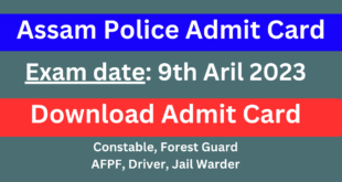 Assam Police Admit Card 2023