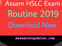 Assam hslc exam routine 2019