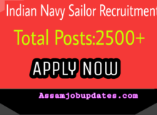 Indian Navy Sailor Recruitment Senior Secondary Recruit Total posts 2500
