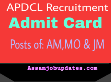 ADPCL Recruitment Admit Card Assistant Manager,Medical Officer & Junior Manager