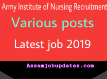 Army Institute of Nursing Recruitment 2019 posts of Peon