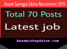 Assam Samagra Siksha Recruitment 2019 total 70 posts
