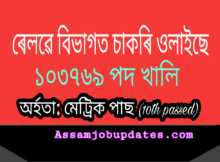 Railway Group D Recruitment 2019 Total 1,03,769 posts