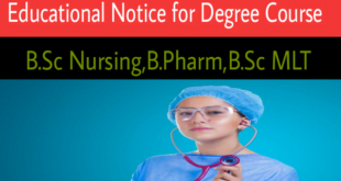 Educational Notice for Degree Course 2019 B.Sc Nursing,B.Pharm,B.Sc MLT