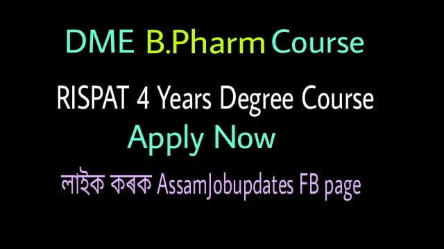 DME B.Pharm Course Session 2019-20: RIPSAT 4 Years Degree Course