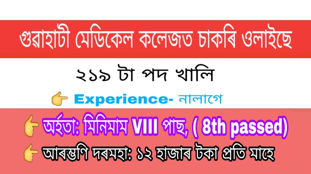 Gauhati Medical college Hospital Recruitment 2020