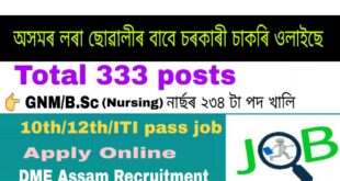 Assam DME Recruitment 2020