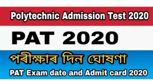 Assam Polytechnic Exam date and Admit card 2020