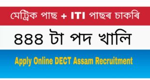 DECT Assam Recruitment 444 Grade III and Grade IV Posts