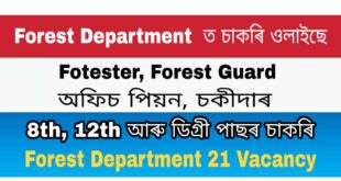 Forest Department Recruitment 2020 Apply for 21 Forester Forest Guard and other posts