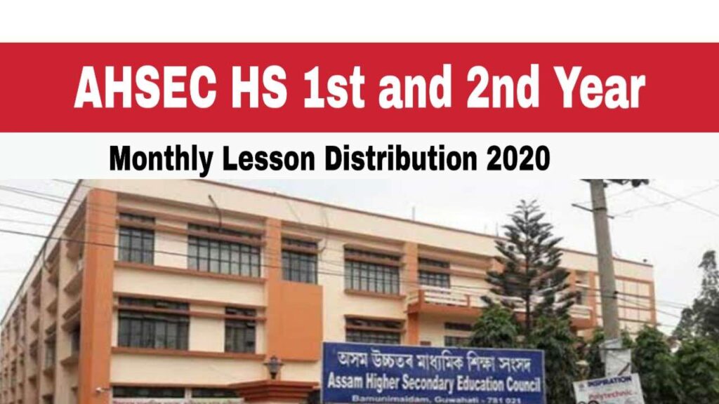 AHSEC HS first and second Year Monthly Lesson Distribution 2020