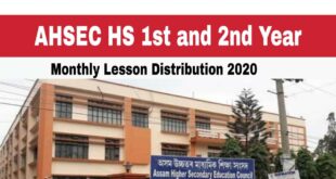 AHSEC HS first and second Year Monthly Lesson Distribution 2020