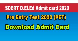 SCERT Assam D.El.Ed Admit card 2020