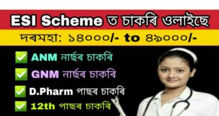 ESI Scheme Assam Grade III Recruitment 2020