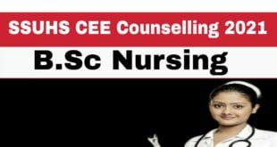 SSUHS CEE B.Sc Nursing Counselling 2021