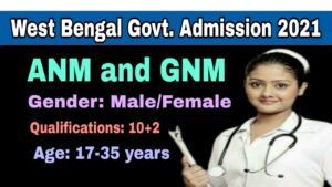 West bengal ANM GNM Admission 2021