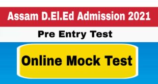 SCERT Assam D.El.Ed Pre Entry Test