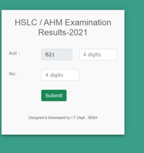 Assam SEBA HSLC Result