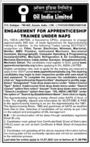 Oil India Limited Apprentice Recruitment 2021