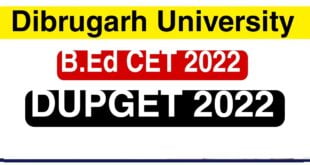 Dibrugarh University Admission 2022