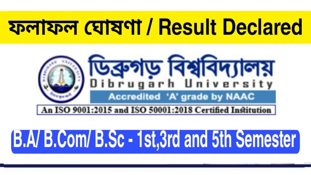 Dibrugarh University TDC Result 2022