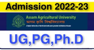 Assam Agricultural University Admission 2022