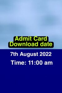 Admit Card download date