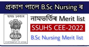 SSUHS BSc Nursing merit list 2022