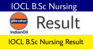 IOCL Bsc Nursing Result 2022