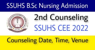 SSUHS BSc Nursing 2nd Counseling 2022
