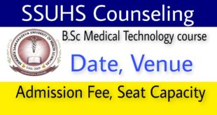 SSUHS BSc Medical Technology Counseling 2022