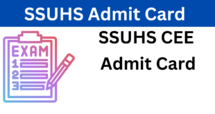 SSUHS BSc Nursing Admit Card 2023