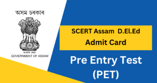 SCERT Assam D El Ed Admit Card