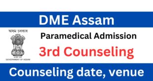 DME Assam Paramedical 3rd counseling