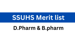 SSUHS DPharm and BPharm Merit list