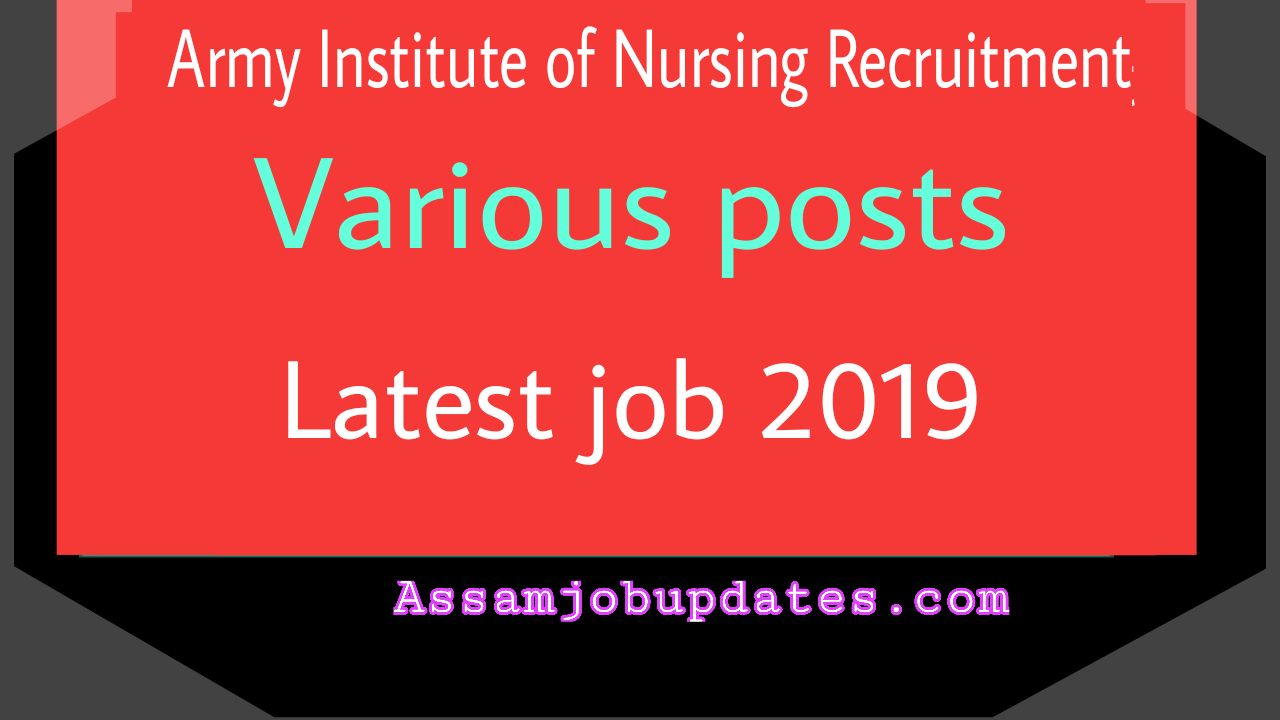 Army Institute of Nursing Recruitment 2019 posts of Peon