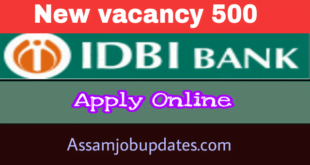 IDBI Bank Recruitment 2019 post of Assistant Manager Total 500 Posts
