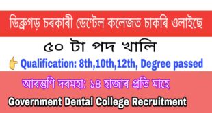 Government Dental College, Dibrugarh Recruitment 2020