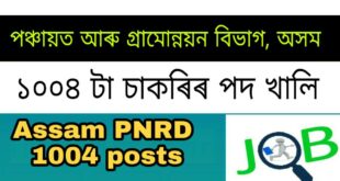 PNRD Assam Recruitment 1004 posts