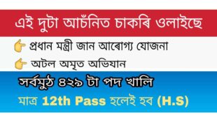 Amrit Abhiyan Society Assam Recruitment 429 Vacancy 2020