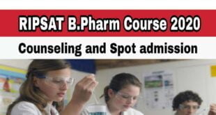 RIPSAT Admission into 4 Years B.Pharm Course 2020