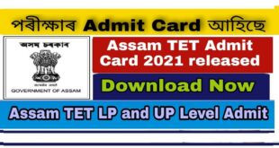 Assam TET Admit Card 2021 download link activated