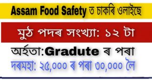 Assam Food Safety Recruitment 2021