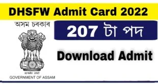 DHSFW Assam Recruitment Grade III and Grade IV Admit Card 2022