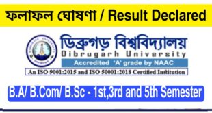 Dibrugarh University TDC Result 2022